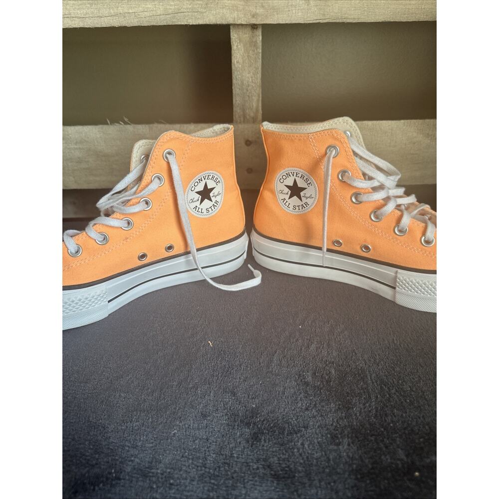 Converse All Star Lift Hi Platform Peach Beam Orange Shoes Size 7.5 - Picture 7 of 9